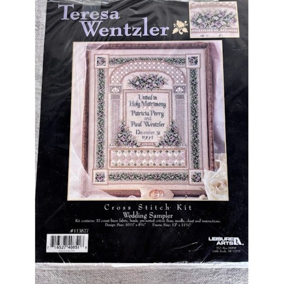 Wentzler Other - Teresa Wentzler Wedding Sampler Cross Stitch Kit #13827 Partial Started Needlewo
